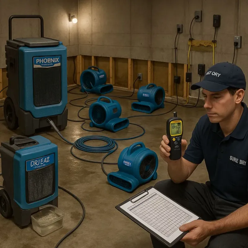 Structural Drying and Dehumidification process in Waskom, TX